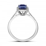 Solitaire ring 18K white gold with sapphire 1.38ct and diamonds , VS1, G da4143 ENGAGEMENT RINGS Κοσμηματα - chrilia.gr