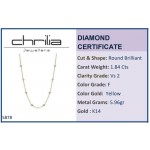 Νecklace, Κ14 gold with diamonds 1.84ct, VS2, F, ko5878 NECKLACES Κοσμηματα - chrilia.gr