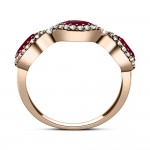 Half stone ring 18K pink gold with rubies 0.63ct and diamonds 0.30ct, da4186 ENGAGEMENT RINGS Κοσμηματα - chrilia.gr