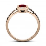 Solitaire ring 18K pink gold with ruby 0.65ct and diamonds 0.08ct VS1, H da4191 ENGAGEMENT RINGS Κοσμηματα - chrilia.gr