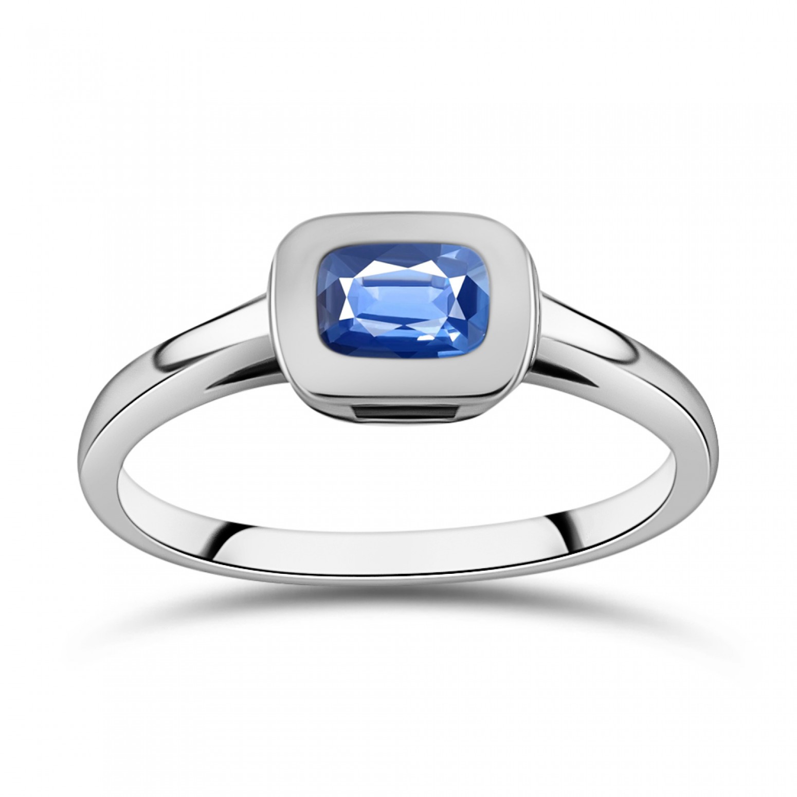 Solitaire ring 18K white gold with sapphire 0.65ct, da4192 ENGAGEMENT RINGS Κοσμηματα - chrilia.gr