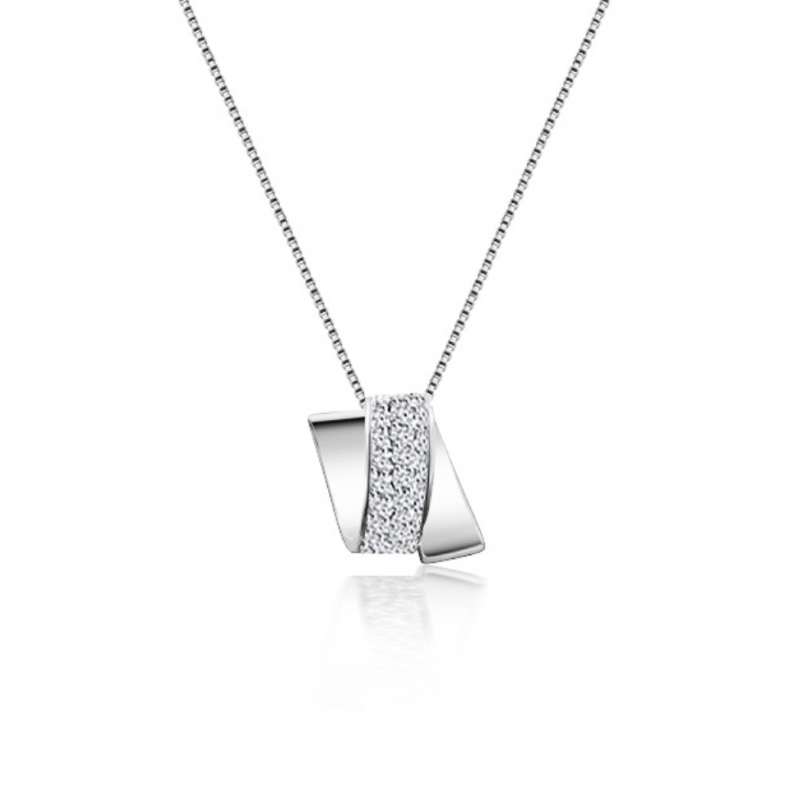 Multistone necklace 18K white gold with diamonds 0.30ct, VS1, G me0204 NECKLACES Κοσμηματα - chrilia.gr