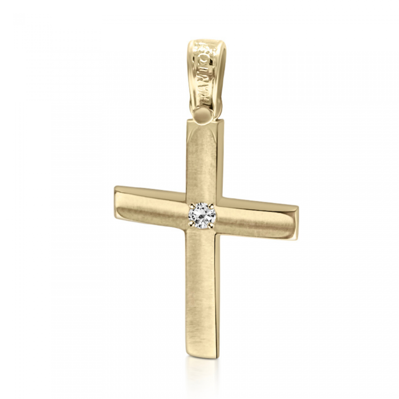 Βαπτιστικός σταυρός Κ14 χρυσό με ζιργκόν st4062 ΣΤΑΥΡΟΙ Κοσμηματα - chrilia.gr