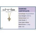 Cross neclace, Κ14 gold with diamonds 0.02ct, VS2, H ko4377 NECKLACES Κοσμηματα - chrilia.gr