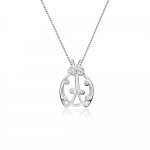 Multistone necklace 18K white gold with diamonds 0.13ct, VS1, G me0443 NECKLACES Κοσμηματα - chrilia.gr