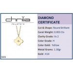 Cross neclace, Κ14 gold with diamonds 0.003ct, VS2, H ko5606 NECKLACES Κοσμηματα - chrilia.gr