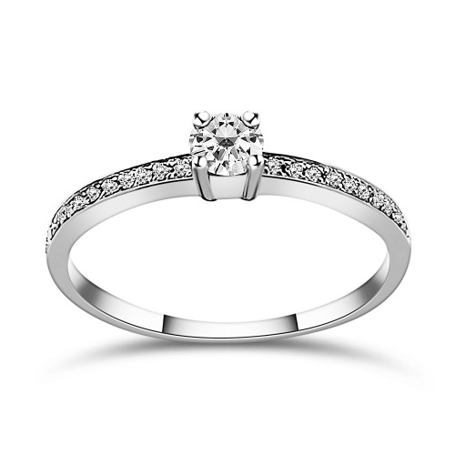 Μονόπετρο δαχτυλίδι Κ18 λευκόχρυσο με κεντρικό διαμάντι 0.16ct, VS1, G από το IGL da3490 ΔΑΧΤΥΛΙΔΙΑ ΑΡΡΑΒΩΝΑ Κοσμηματα - chrilia.gr