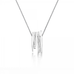 Multistone necklace 18K white gold with diamonds 0.13ct, VS1, G me0287 NECKLACES Κοσμηματα - chrilia.gr
