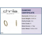 Hoop earrings 18K gold with diamonds 0.08ct, VS1, H, sk3251 EARRINGS Κοσμηματα - chrilia.gr