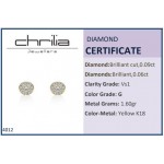 Multistone rosette earrings 18K gold with diamonds 0.15ct, VS1, G, sk4012 EARRINGS Κοσμηματα - chrilia.gr