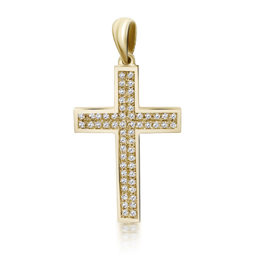 Baptism cross K18 gold with diamonds 0.21ct, VS2, H st4070 CROSSES Κοσμηματα - chrilia.gr
