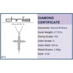 Baptism cross with chain K18 white gold with diamonds 0.72ct, VS1, G st4072 CROSSES Κοσμηματα - chrilia.gr