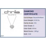 Eye necklace, Κ18 white gold with diamonds 0.50ct, VS1, G ko5727 NECKLACES Κοσμηματα - chrilia.gr