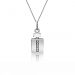 Multistone necklace 18K white gold with diamonds 0.04ct, VS1, G ko1844 NECKLACES Κοσμηματα - chrilia.gr