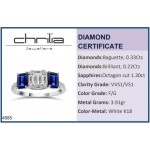 Multistone ring 18K white gold with sapphires 1.30ct and diamonds 0.55ct, VVS1, F, da4085 ENGAGEMENT RINGS Κοσμηματα - chrilia.gr