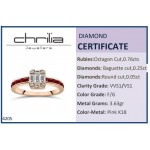 Solitaire ring 18K pink gold with rubies 0.76ct and diamonds 0.30ct VVS1, F da4205 ENGAGEMENT RINGS Κοσμηματα - chrilia.gr