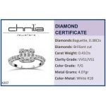 Multistone ring 18K white gold with diamonds 0.79ct, VVS1, F, da4207 ENGAGEMENT RINGS Κοσμηματα - chrilia.gr