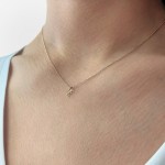Monogram necklace Ρ, Κ14 pink gold with diamonds 0.02ct, VS2, H ko4893 NECKLACES Κοσμηματα - chrilia.gr