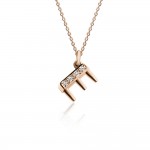 Monogram necklace E, Κ14 pink gold with diamonds 0.02ct, VS2, H ko5728 NECKLACES Κοσμηματα - chrilia.gr