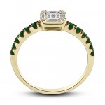 Solitaire ring 18K gold with emeralds0.28ct and diamonds 0.28ct, VVS1, F da4203 ENGAGEMENT RINGS Κοσμηματα - chrilia.gr