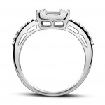 Multistone ring 18K white gold with diamonds 0.79ct, VVS1, F, da4207 ENGAGEMENT RINGS Κοσμηματα - chrilia.gr