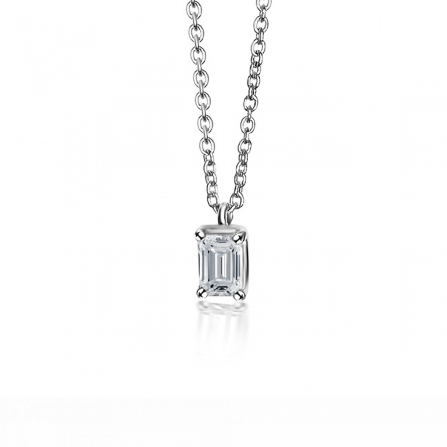 Solitaire necklace Κ18 white gold with diamond 0.31ct, VVS1, I from IGL ko4912 NECKLACES Κοσμηματα - chrilia.gr