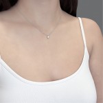 Solitaire necklace Κ18 white gold with diamond 0.31ct, VVS1, I from IGL ko4912 NECKLACES Κοσμηματα - chrilia.gr