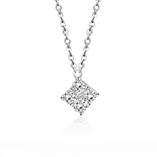 Multistone necklace 18K white gold with diamonds 0.28ct , SI1, H ko5860 NECKLACES Κοσμηματα - chrilia.gr
