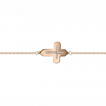 Cross bracelet, Κ14 pink gold with diamonds 0.41ct, VS1, H br1578 BRACELETS Κοσμηματα - chrilia.gr