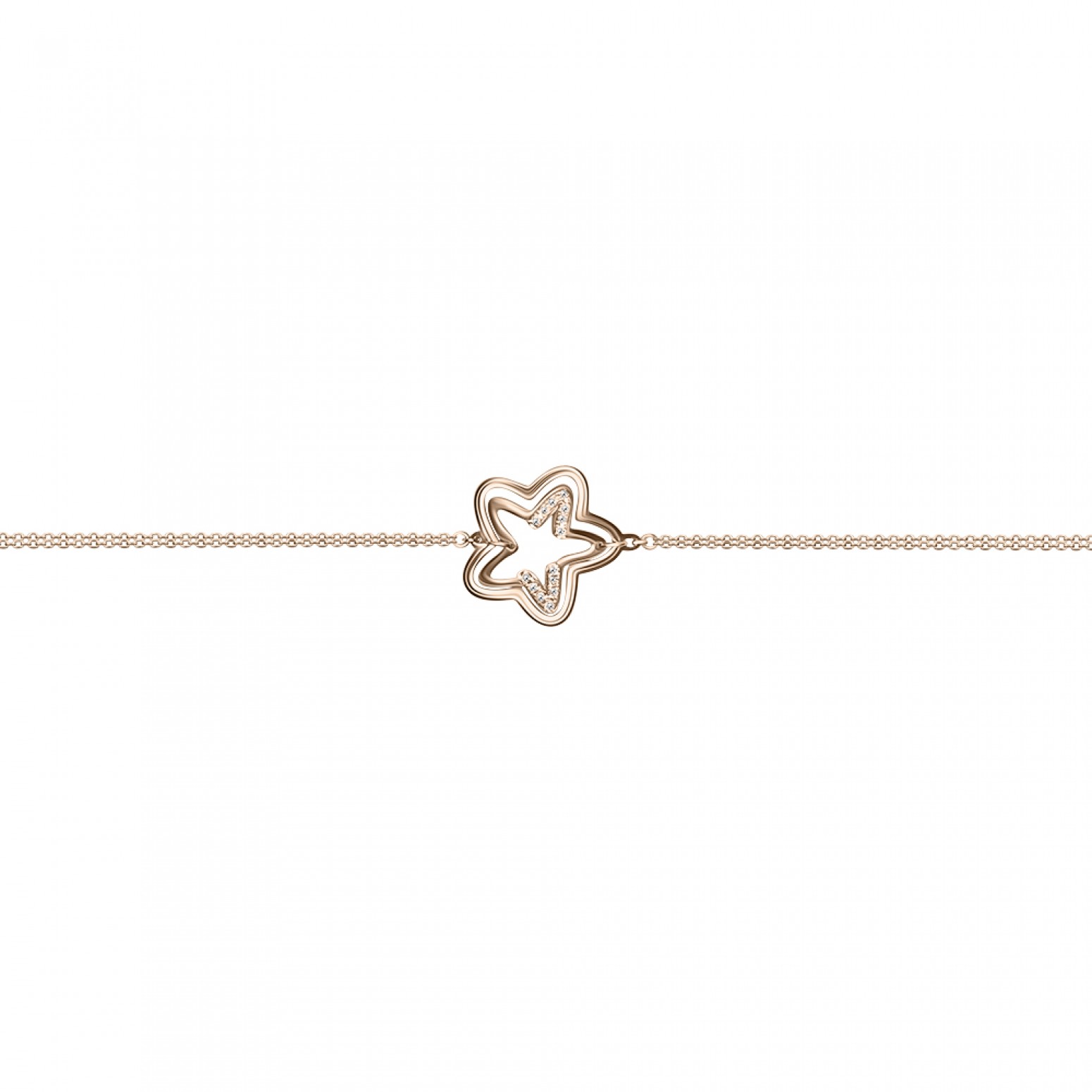 Star bracelet, Κ14 pink gold with diamonds 0.06ct, VS1, H br1573 BRACELETS Κοσμηματα - chrilia.gr