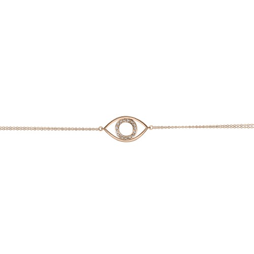 Eye bracelet, Κ14 pink gold with diamonds 0.06ct, VS2, H br1574 BRACELETS Κοσμηματα - chrilia.gr