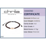 Women bracelet with eye, 14K pink gold with granada and diamond 0.003ct, VS2, H, br2532 BRACELETS Κοσμηματα - chrilia.gr