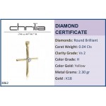 Baptism cross K18 gold with diamonds 0.04ct, VS2, H st3862 CROSSES Κοσμηματα - chrilia.gr