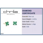 Εarrings 18K gold with emeralds 1.12ct, sk4018 EARRINGS Κοσμηματα - chrilia.gr