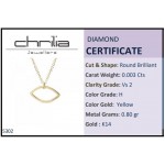 Eye necklace, Κ14 gold with diamond 0.003ct, VS2, H ko5302 NECKLACES Κοσμηματα - chrilia.gr