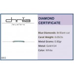 Bar bracelet Κ14 white gold with black rhodium plated and blue diamonds  0.05ct, VS1, H, br1815 BRACELETS Κοσμηματα - chrilia.gr