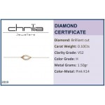 Eye bracelet, Κ14 pink gold with diamonds 0.10ct, VS2, H br2019 BRACELETS Κοσμηματα - chrilia.gr