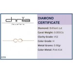Infinity bracelet, Κ14 pink gold with diamond 0.005ct, VS2, H br2235 BRACELETS Κοσμηματα - chrilia.gr