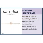 Βραχιόλι κορίτσι, Κ14 ροζ χρυσό με διαμάντι 0.005ct, VS2 , H br2238 ΒΡΑΧΙΟΛΙΑ Κοσμηματα - chrilia.gr