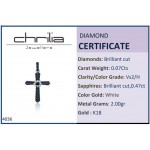 Βαπτιστικός σταυρός Κ18 λευκόχρυσο με διαμάντι 0.07ct, VS2, H και ζαφείρια 0.47ct st4036 ΣΤΑΥΡΟΙ Κοσμηματα - chrilia.gr