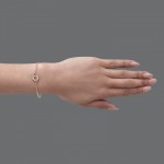 Eye bracelet, Κ14 pink gold with diamonds 0.06ct, VS2, H br1574 BRACELETS Κοσμηματα - chrilia.gr
