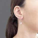 Dangle earrings K9 pink gold with pearl, sk2647 EARRINGS Κοσμηματα - chrilia.gr