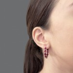 Hoop earrings, 18K gold with rubies 11.82ct, from IGL, sk4006 EARRINGS Κοσμηματα - chrilia.gr