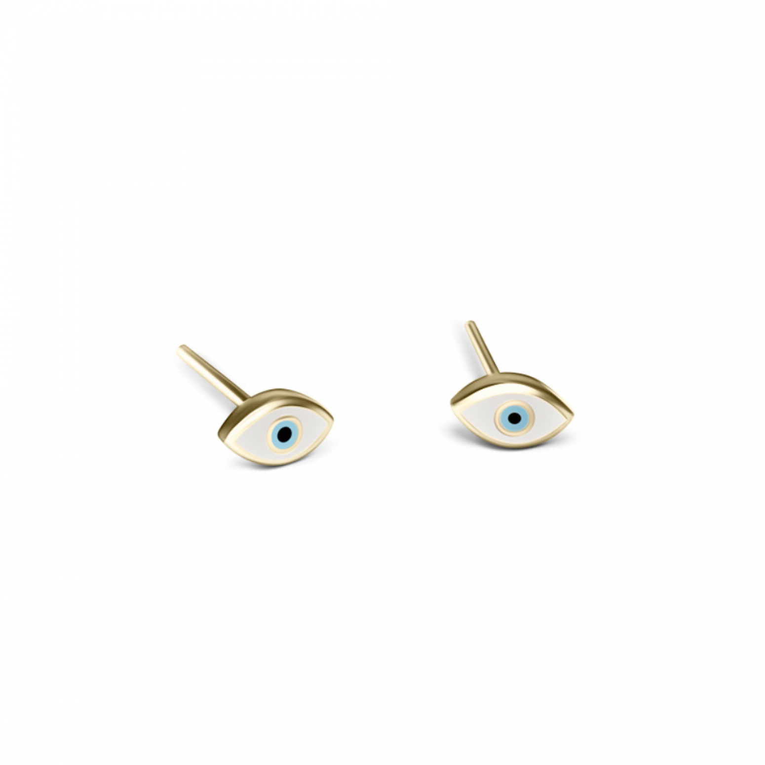 Eye earrings K9 gold with enamel, sk3371 EARRINGS Κοσμηματα - chrilia.gr