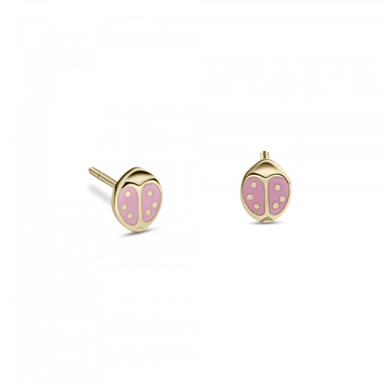 Ladybug baby earrings K9 gold with enamel, ps0125 EARRINGS Κοσμηματα - chrilia.gr