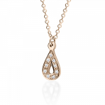 Drop necklace, Κ14 pink gold with diamonds 0.04ct, VS2, H ko5005 NECKLACES Κοσμηματα - chrilia.gr