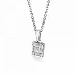 Multistone necklace 18K white gold with diamonds 0.27ct, SI1, G ko5031 NECKLACES Κοσμηματα - chrilia.gr