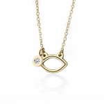 Eye necklace, Κ14 gold with diamond 0.02ct, VS2, H ko5311 NECKLACES Κοσμηματα - chrilia.gr