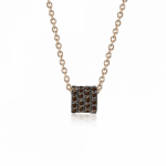 Multistone necklace 14K pink gold with brown diamonds 0.24ct, ko5580 NECKLACES Κοσμηματα - chrilia.gr