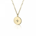 Round necklace, Κ14 gold with diamond 0.003ct, VS2, H ko5599 NECKLACES Κοσμηματα - chrilia.gr